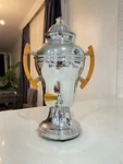 Vintage Art Deco Coffee Pot Continental Silver Chrome Electric Percolator. Fixed Price $75.00.