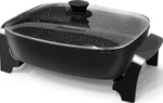 Elite Gourmet EG-6203 10.5 Qt Electric Skillet Black Glass Lid 1500W. Fixed Price $98.00.