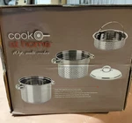 At Home Stainless Steel 10 Quart Multi-cooker (3 Piece With Lid). Fixed Price $57.00.