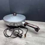 Vintage Electric Skillet Frying Pan W/lid General #15C26 12". Fixed Price $49.99.