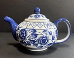 Bella Casa Cobalt Blue And White Ceramic Tea Pot Vintage 90S Home Cor New. Fixed Price $19.99.