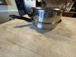 Vtg Colonial Ware 3-PLY 18-8 Stainless Skillet Frying Pan Helper W/ Dome Lid. Fixed Price $42.50.