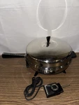 Vintage Farberware Stainless Steel Electric Fry Pan Skillet W/dome Lid 312-B. Fixed Price $39.99.