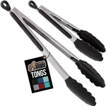 Gorilla Grip Stainless Steel Heat Resistant Kitchen Tongs For Cooking Set Of .... Fixed Price $19.90.