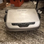 George Foreman GRP472P Electric Contact Grill Silver Non-stick Removable Plate. Fixed Price $30.00.