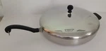 Vintage Farberware 12" Stainless / Aluminum Frying Pan Skillet And Lid. Fixed Price $23.50.