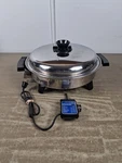 Townecraft Chef's Ware Electric Skillet 12" Stainless Liquid Core Fry Pan & Lid. Fixed Price $65.62.