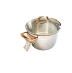 Viking Copper Handle 3-PLY Stainless Steel 8 Quart Stock Pot Glass Lid Nwt. Fixed Price $135.97.