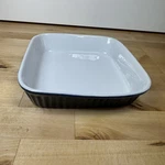 Dansk Navy Blue Square Stoneware Baking Dish Ribbed Portugal 7.5 X. Fixed Price $20.00.