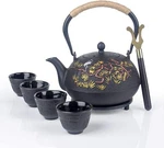 Kendal 7-PIECES Japanese Cast Iron Teapot Cup Set 40OZ With Infuser And Trivet. Fixed Price $53.99.