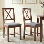 Farmhouse Wooden Dining Chairs Set Of 2, Kitchen With Padded Seat, Gray. Fixed Price $209.99.