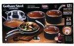 Gotham Steel 12PC Heavy Duty Titanium Ceramic & Diamond Cookware Pots Pans Set. Fixed Price $89.95.