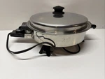 Saladmaster 7817 Stainless Steel 11" Electric Skillet Pan Working With Vapor Lid. Fixed Price $44.99.