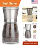 Stainless Steel Adjustable Pepper Mill & Salt Grinder - Perfect For Home Chefs. Fixed Price $13.99.