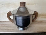 Vintage Farberware Chrome Covered Condiment Pot Wood Handles Brooklyn Ny. Fixed Price $15.00.
