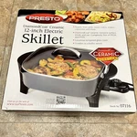 Presto 12" Electric Skillet With Glass Cover Nib Cookware Kitchen. Fixed Price $24.95.