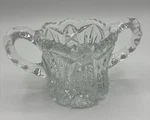 Vintage Imperial Glass Hobstar Cut Crystal Open Sugar Bowl Handles. Fixed Price $14.95.