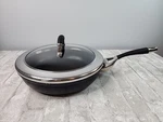 Circulon Elite 12" Deep Skillet Fry Pan Hard Anodized Nonstick With Glass Lid. Fixed Price $44.87.