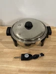 Saladmaster K7256 Electric Stainless Steel Liquid Core Skillet With Heat Control. Fixed Price $93.75.