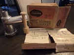 Vintage Sunbeam Mixmaster Mixer Meat Grinder/ Food Chopper FW6B New Never Used. Fixed Price $29.99.