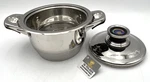 Royal Exclusive Line 7-1/2 Pot & Lid W/thermometer Stainless Steel 4" Deep, New. Fixed Price $136.50.