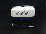 Vtg 12" West Bend Square Electric Skillet Blue Floral Print 72024 Usa Made Works. Fixed Price $43.34.