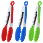 Hinmay Mini Tongs With Silicone Tips Serving 7-INCH, Red Blue Green. Fixed Price $18.41.