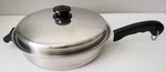 Saladmaster Tri-clad 18-8 Stainless Steel 11 Inch Skillet Fry Pan With Vapo Lid. Fixed Price $69.99.