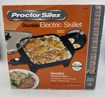 Proctor Silex Durable Electric Skillet Nonstick Surface Adjustable Heat Nob. Fixed Price $34.99.