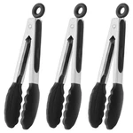 Hinmay Mini With Silicone Tips Kitchen Tongs, Set 7-INCH, Black. Fixed Price $24.48.