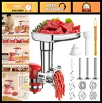 Polished Stainless Steel Meat Grinder Attachment For Kitchen Mixer, 18-PIECE Set. Fixed Price $108.99.