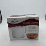 Rival 32 Oz White Electric Hot Pot Express Model 4071WN. Fixed Price $12.59.