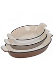Enameled Cast Iron Baking Pan Set - 3PK Glazed Casserole Cookware. New!. Fixed Price $64.49.