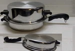 Saladmaster Skillet 11" Surgical Stainless Saut Pot Chicken Fryer Pan & Lid. Fixed Price $197.99.