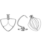 Stainless Steel Stand Mixer Attachments 3-PIECE For Kitchenaid 4.5-5 Qt Tilt .... Fixed Price $50.72.
