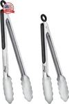 Hotec Stainless Steel Kitchen Tongs, Set Of 2-9" And 12", Locking Metal Food. Fixed Price $17.05.