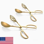Salad Tongs 2-PACK Premium Gold Stainless Steel Scissor-style, Non-toxi. Fixed Price $29.98.