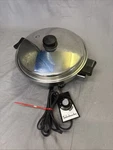 Vintage Saladmaster Oil Core Electric Skillet Pan Vapo Lid 11" 17815 Works Great. Fixed Price $64.95.
