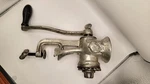 Vintage 'the Home 65' Food Meat Grinder Chopper Mill + Cutters W/ Wooden Handle. Fixed Price $43.63.