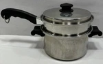 Saladmaster Dutch Oven Stock Pot 3 Qt 18-8 Tri-clad S.s. W/ Vapo Lid & Strainer. Fixed Price $113.40.