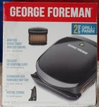 Nib George Foreman Grill Panini GR136B Compact Sz Tough Nonstick Coating. Fixed Price $32.99.