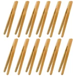12PCS Bamboo Tongs, 7 Reusable Toast Inch, Natural Wood. Fixed Price $14.45.