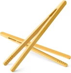 Reusable Bamboo Tongs 2 Pcs, 7 Inch Wooden Toaster For Cooking & Hol. Fixed Price $10.95.