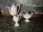 Rare Lenox Usa Colonial White Coffe Pot W/lid, Creamer + Sugar Bowl 1940. Fixed Price $190.00.