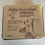 Sunbeam Food Grinder Attachment For Mixmaster Part No. 94346 (nib)(unopened). Fixed Price $19.99.