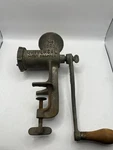 Vintage Universal No. 323 Cast Iron Meat Chopper Grinder With Wooden Handle. Fixed Price $17.99.