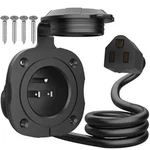 15 Amp 125V Ac Power Inlet Port Plug With Integrated 18" Extension Cord, Flanged. Fixed Price $37.99.
