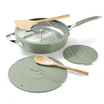 5 Quart Ceramic Non Stick Cooking Pan With Glass Lid Tramontina Vue All-in-one. Fixed Price $114.99.
