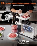 Meat Grinder, 13 Lbs/min Capacity Electric Grinders With Blade, Grinding. Fixed Price $481.14.