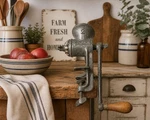 Vintage Universal No. 2 Cast Iron Hand Crank Meat Grinder Clamp Kitchen Tool. Fixed Price $30.00.